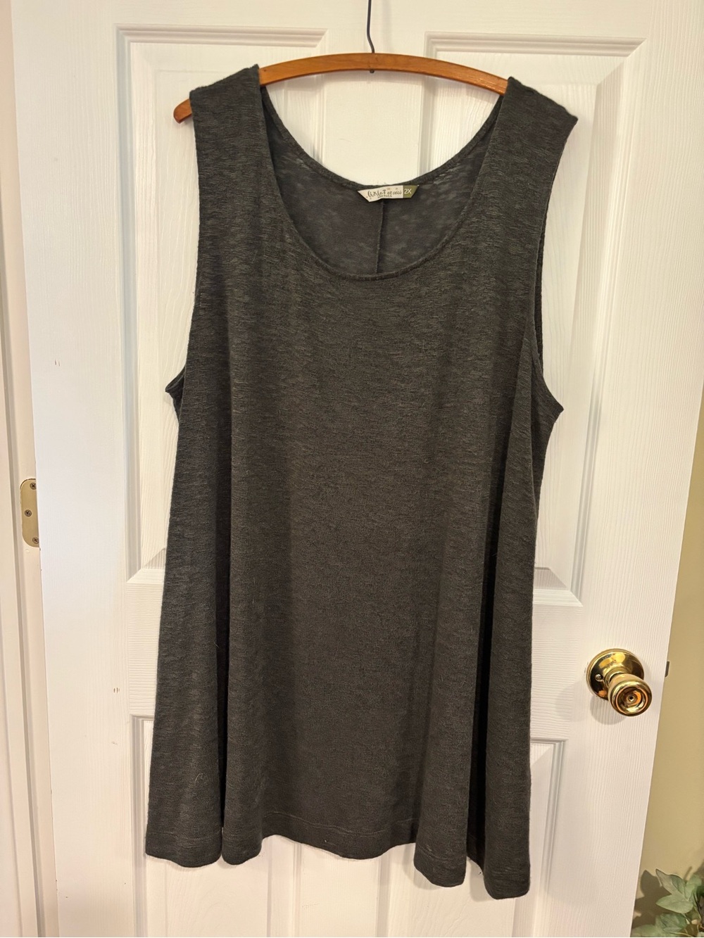 Swing Tank Top in Dark Gray - Lightweight Scoop Neck